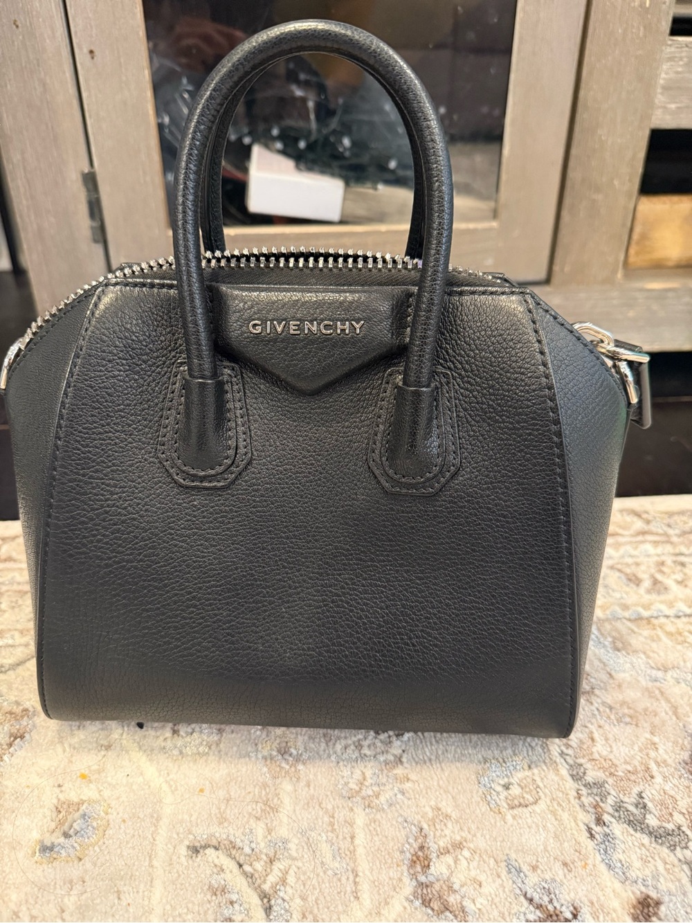 Givenchy Black Pebbled Leather Mini Satchel